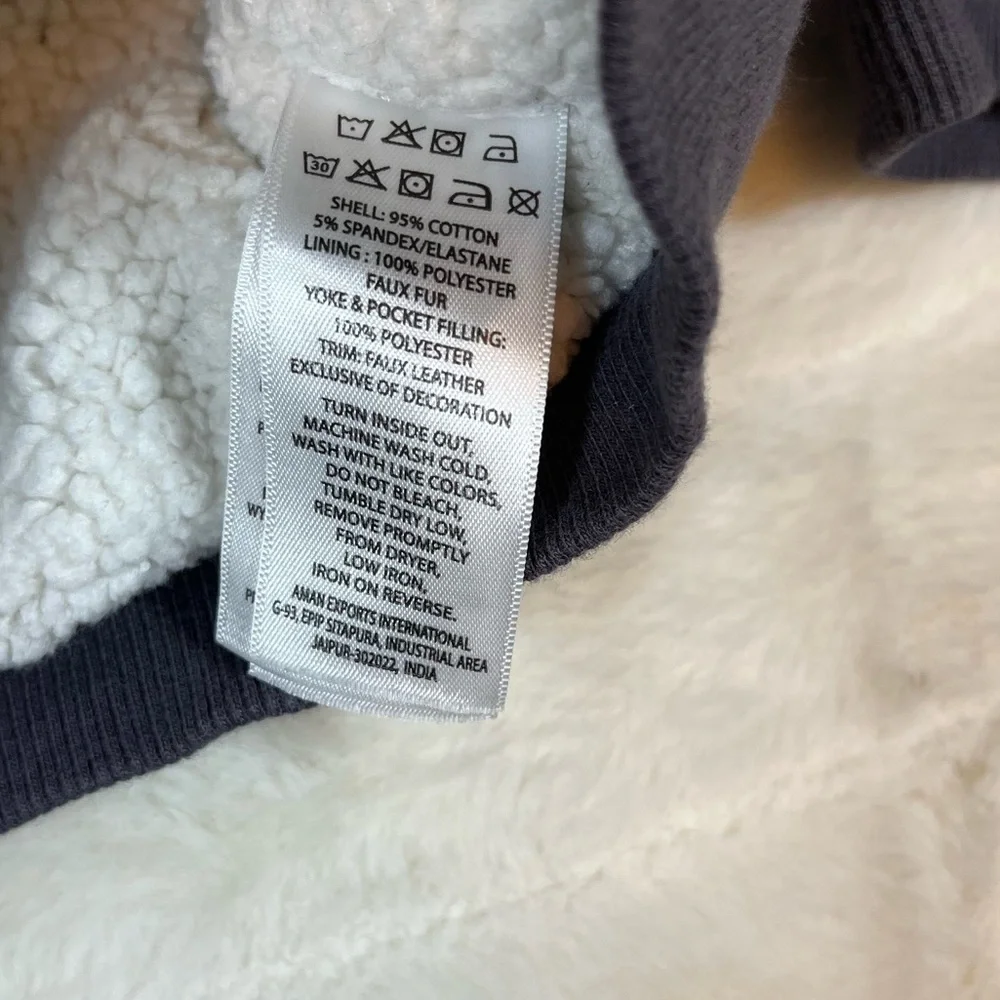 Tommy Bahama Unisex 2T Dark Grey Sherpa Lined Fall Winter Zip Jacket Beach Play